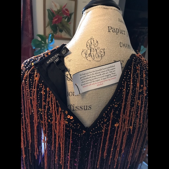 Nasty Gal Ombre’d Beaded Fringe Dress Size 6 USA - Picture 2 of 8